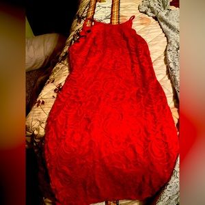 Red lace short dress it’s a size seven I needed a larger size to fit my d boobs